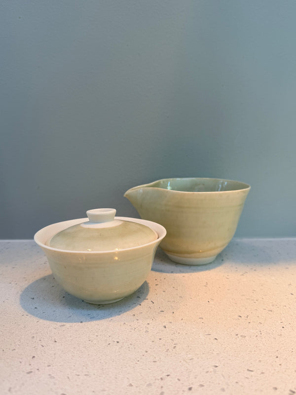 Gaiwan og chahai i porselen